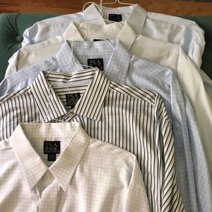 5 Men’s Large 17.5-35 Dress Shirts- BLUE Variety